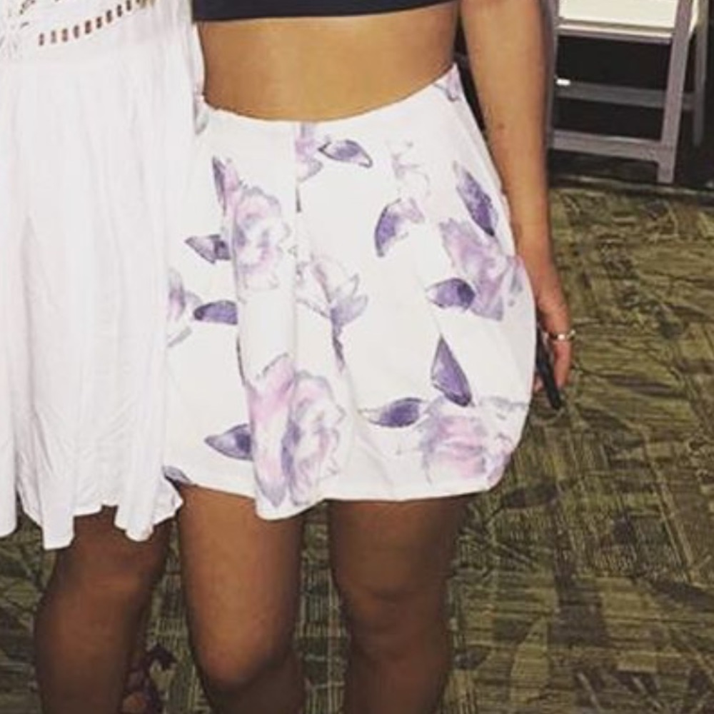 Tobi white floral pastel skirt